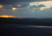 Albany wind-farm against the sunset, Western Australia